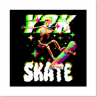 Skeleton Skateboarding Y2k Posters and Art